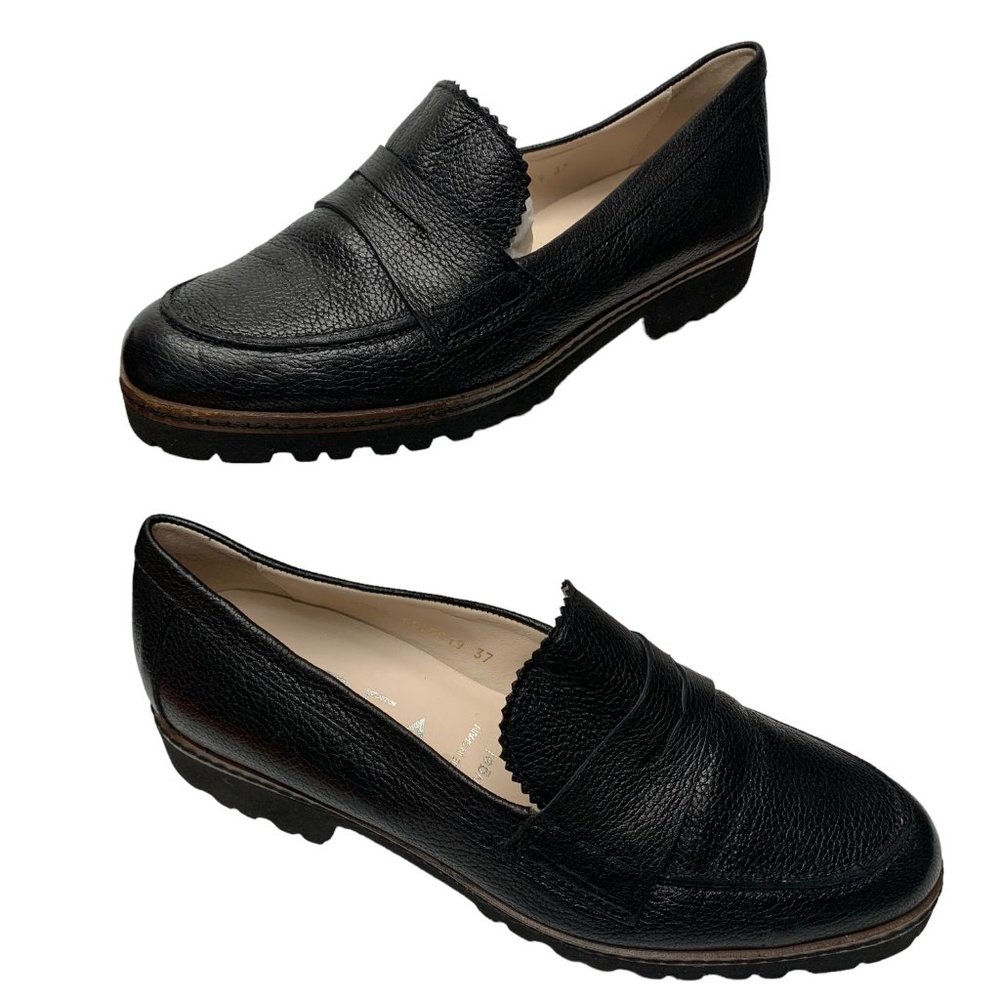 GADEA Black Textured Leather Newgel Insole Penny Loafers - Picture 6 of 12